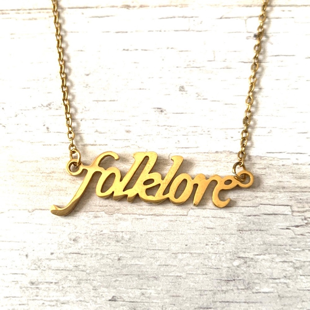 Taylor Swift Merch Gold Chain Folklore Album Necklace Jewelry The Eras Tour NEW